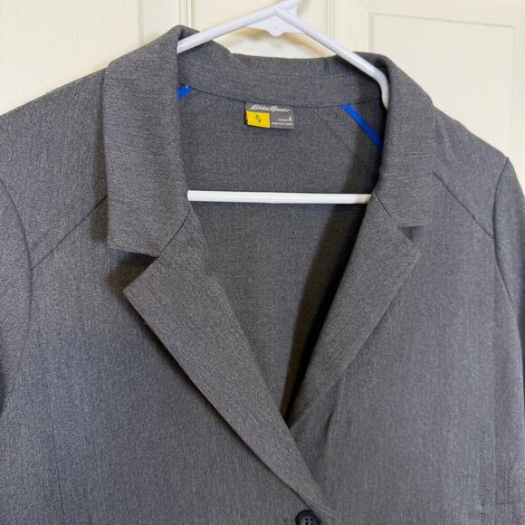 Eddie Bauer Travex Blazer Women’s Size 6 Gray 2-Button Stretch Travel Jacket EUC - Picture 6 of 8